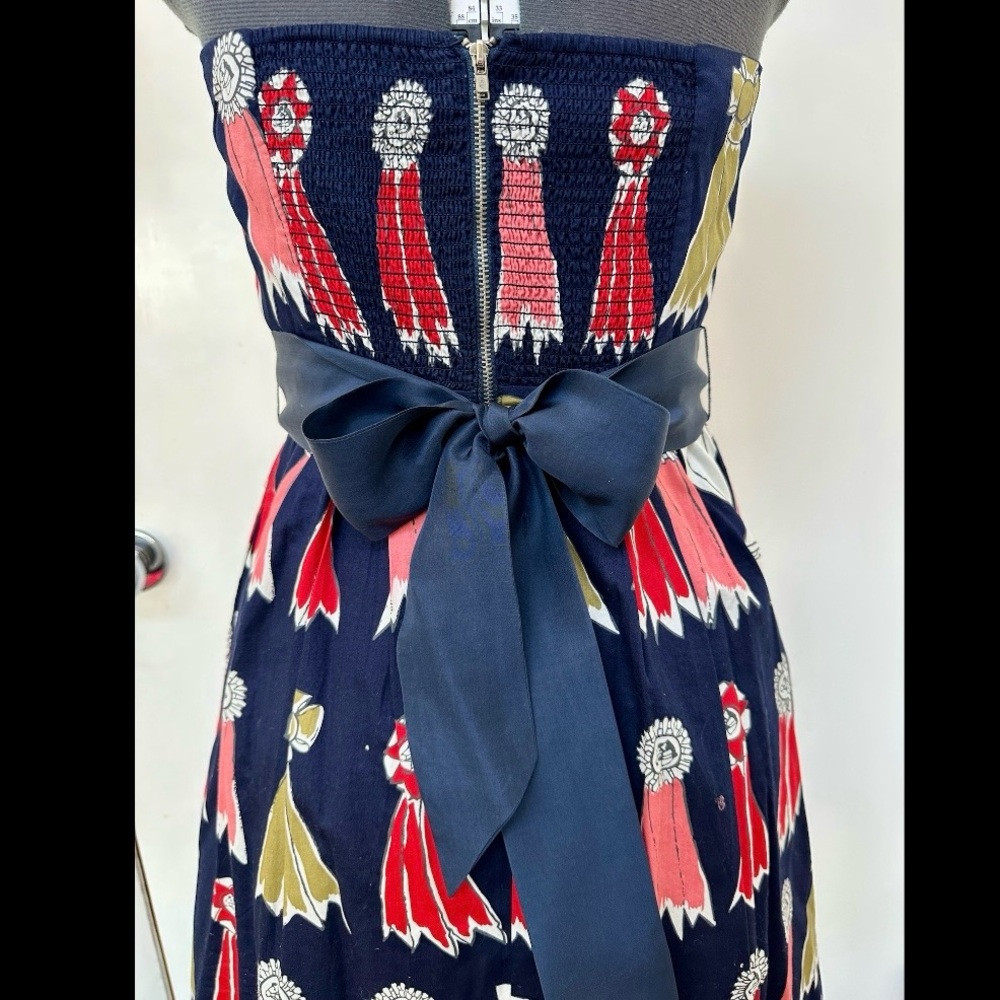 WE LOVE VERA ANTHROPOLOGIE HIGHEST ACCOLADES STRAPLESS DRESS HORSE RACE DERBY 2 - Picture 6 of 9